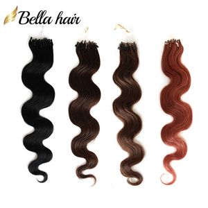 Indiana Italiana cheratina Nail U punta di estensioni dei capelli dell'onda del corpo di 1g / strand 100g / set 18-24 pollici # 1 # 2 # 4 # 22 Pre-bonded Remy trama dei capelli dei capelli di Bella