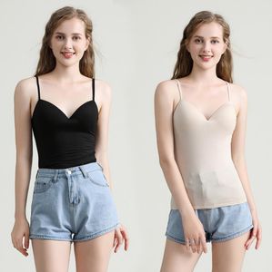 十代の若者たちの女の子の服ビッグキッズリムレスブラジャー吊り下げ機の女の子タンクトップソリッドシャツ夏の子供服DW5189