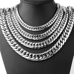 316L Stainless Steel Men Women Hip Hop Chains 6 Sides High Polished HipHop Necklace Punk Jewelry 9mm-21mm Width Never Fade