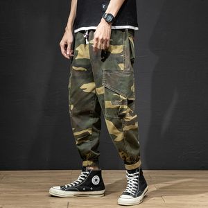 E-Baihui 2021 Man's Japanese Camouflage Pants Loose Overalls Men's Brand Trousers Ninth Length Harem Pants Men 860