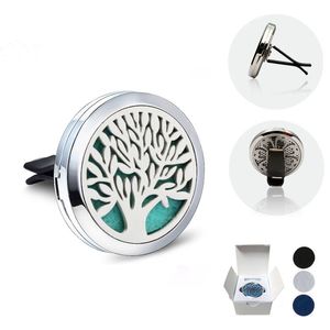 5pcs/lot 38mm 316L Stainless Steel Car Aromatherapy Essential Oil Diffuser Locket Air Freshener With 3 Free felt pads C-01