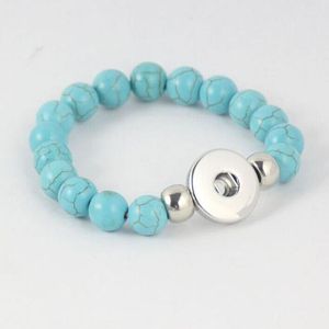 Wholesale-Hot sale snap button armband bracelet,Turquoise  one snap jewelry NB0105