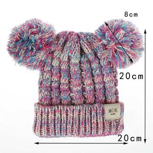 MOK Berretti Bonnet Berretti lavorati a maglia per bambini Visiera Autunno inverno per bambini Cappelli caldi Berretti in tessuto Ragazzi Ragazze Cappello Berretto casual Copricapo