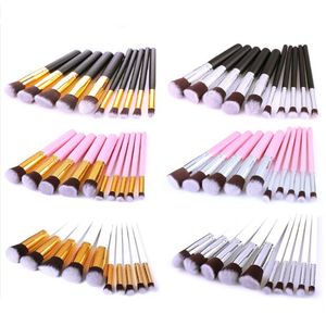 10Pcs Makeup Brush Sets Tools Cosmetic Brushes kits Foundation Eyeshadow Eyeliner Lip Powder make-up tool