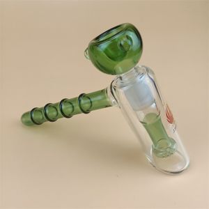 Mini Glass Hammer Bong Narghilè 6,3 pollici Percolatore Green Smoking Bubbler Water Pipes Bowl