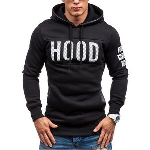 Manica lunga Moda Uomo Felpe Inverno Uomo Autunno casuale di stampa con cappuccio Pullover con cappuccio più il formato S-3XL