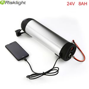 24V 8AH E-bike Battery 24V 8AH Li-ion Battery Pack с корпусом бутылки с водой и USB-портом