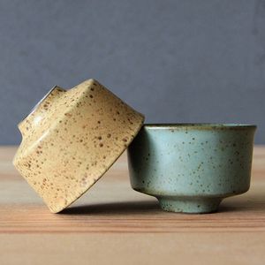 Japanese Coarse Pottery Tea Cup 70ml Handmade Ceramic Teacup Small Bowl Retro Home Decor Tea Coffee Milk Water Mug