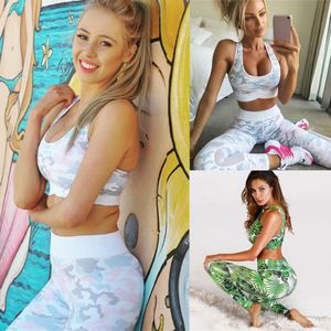 Fashion Donne Sport Gym Yoga Bra Sport Jog Legging Pants Outfit Wear 2pcs Set da donna Sportswear Autbit Set S-XL