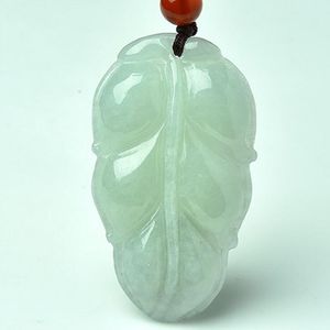 Partihandel Glutinous Jadeite Leaf Pendant för män och kvinnor Natural Myanmar Jade Pendant