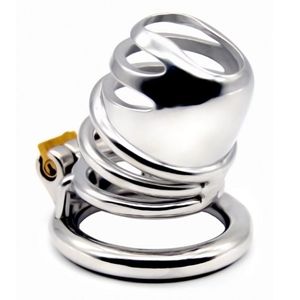 Chastity Device For Men Metal Cage Stainless Steel Cock Cages Male Belt Penis Ring Sex Toys Bondage Lock Adult Products 07C