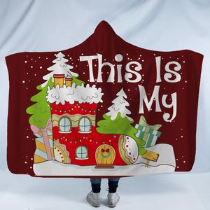 Jul Hooded Blanket Vuxna Childs 3D Printed Plush Sherpa Fleece Blankets Kasta Cloak Capes Warm Soft Handduk Hem Textiler GGA2588