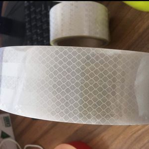 Freeshipping 45Mx5Cm White/Silver Reflective Warning Tape Adhesive Car Truck Conspicuity Tape Car Accessories