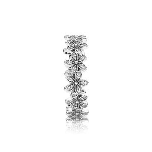 Autentisk 925 Sterling Silver Wedding Rings sätter originallåda för Pandora Daisy Flower Ring Luxury Designer Jewelry Women Rings311h