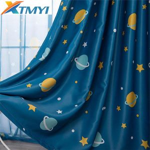 Cartoon Moon Blackout Curtains for Kids Room Children Curtains for Children Bedroom Living Room Window Curtain for Child