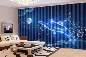 Wholesale Curtain For Kitchen Fantasy Bubble Abstract Dolphin Decorative Interior Beautiful Blackout Curtains