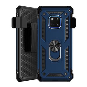 För Alcatel 3V 2019 Shocksäker Full Protection Metal Ring Holster Belt Clip PC TPU Phone Case Cover