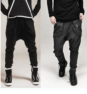 Men Casual Sweatpants Drape Drop Crotch Harem Hip-hop Pants Trouser Baggy Dancing Pants Gothic Punk Style Harem Men