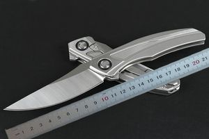 Wysokiej jakości flipper Składany nóż S35VN Satin Blade CNC TC4 Tytanowy uchwyt Ball łożyska Szybkie otwarte noże EDC