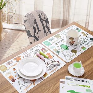 Дешевый мультфильм простой Placemat водонепроницаемый термостойкий пластиковый обеденный стол коврики колодки пить вино место коврик для ресторана кафе