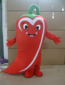 Costume della mascotte del pimiento rosso di Halloween Cartone animato di alta qualità peperoncino verdure Personaggio a tema anime Costumi di fantasia per feste di carnevale di Natale