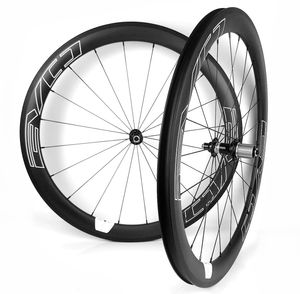 EVO white decals 700C Road bike carbon wheels 50mm depth 25mm width clincher/Tubular Road Bicycle carbon wheelset UD matte finish