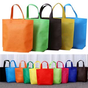 Sólida durável Reutilizável Compras Dobrável Tote Mercearia Grande Não-tecido de Impressão a Cores Bolsa De Mercado Eco Saco Bolsa Reutilizável C19021301