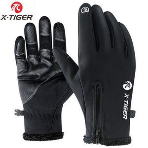 X-TIGER luvas do toque de bicicleta Tela Inverno térmica à prova de vento Aqueça dedos completos ciclismo luvas impermeáveis ​​de bicicleta Glove For Men Mulheres