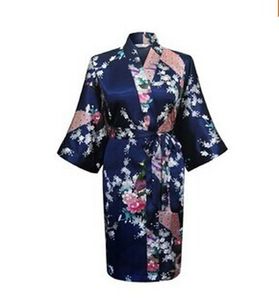 2020 Damen Solid Royan Seidenrobe Damen Satin Pyjama Dessous Nachtwäsche Kimono Badekleid Pjs Nachthemd 17 Farben
