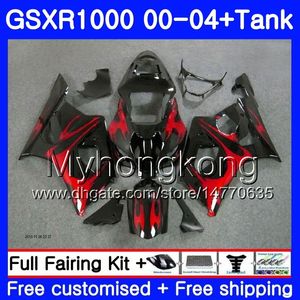 + SUZUKI GSX R1000 용 적색 화염 GSXR1000 2000 2001 2002 2003 2004 299HM.55 GSXR-1000 K2 GSX-R1000 K3 GSXR 1000 01 02 03 04 페어링