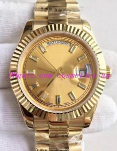 Caixa livre relógio masculino 41mm 228238 ouro amarelo champanhe diamante dial 2019 não usado automático safira luminosa moda relógios masculinos relógio de pulso