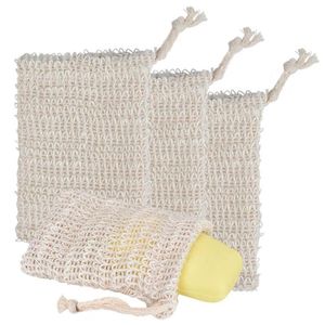 Massage Handbag Bathing Horny Anti-Slip Sleeve Natural Cotton And Linen Soap Bath Products Bathed And Foamed Net Soap Bag ST963