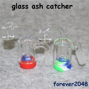 Klassisk vattenpipa glasaska catcher med kvarts banger 14mm 18mm askatcher silikon dab burk vax containrar glas vatten bong