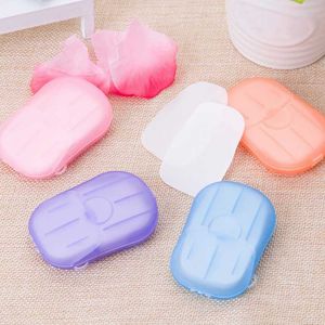 20pcs/box Disposable Soap Boxed Paper Foaming Soap Paper Washing Hand Bath Cleaning Scented Sheets