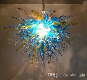 Väl utformad färgstark mode energibesparande Murano blåst glas Art Deco Crystal LED-ljuskrona för bröllopsdekoration
