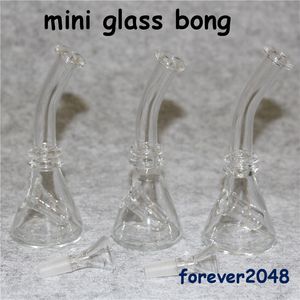 Super Mini Bong narghilè Spessore Heady Glass Dab Rigs Bubbler 4.5 Inch Oil Rig 10mm Femmina Beaker Water Bong Bong luminoso