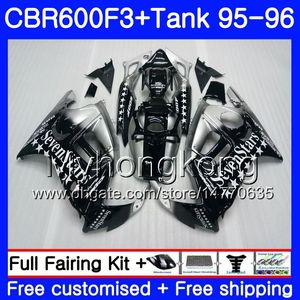 Karosserien + Tank für HONDA CBR 600 F3 FS CBR600FS CBR600 F3 95 96 289HM.35 CBR600RR CBR600F3 95 96 Sevenstars schwarz CBR 600F3 1995 1996 Verkleidung