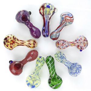 glass hand pipes tobacco pipes cute glass colorful glass pipe 2.9 inch fumed spoon hand blown glass Pieces Smoking Bowl