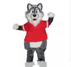 2019 Hot Sale Adult Woolly Grey Wolf Mascots Mascot Kostymer Ems Gratis frakt