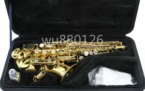 Yanagisawa W010 Small Curved Neck Brass Soprano Saxophone Gold Lacquer B Flat Sax Musical Instrument With Case Free Shipping