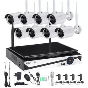 Hiseeu 10 Zoll Displayer 8CH 1200P Wireless CCTV System NVR IP Kamera IR-CUT Bullet CCTV Home Security System CCTV Kit