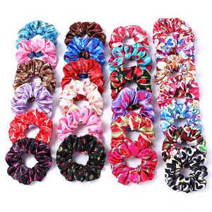 50 Styles Scrunchy Hairbands Large Intestine Scrunchie Ponytail Hair Rope Vintage Floral Watermelon Candy Love Hair Ring Accesorios M1134