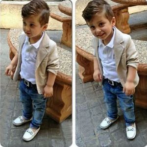 Neue Mode Gentleman Jungen Kleidung Set outwear jacke t-shirt hosen 3 Stücke anzüge Kind Jungen Formelle Kleidung Sets