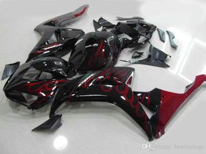 ホンダCBR1000RR 2006 2007ブラックレッドフレーム射出成形フェアリングキットCBR 1000 RR 06 07 FF35