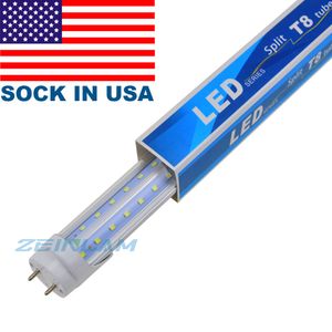 T8 LED Tube Light, 36W (80 watt ekvivalent), 6000K kall vit, klart lock, dubbeldämpad, G13 bas, ballast bypass - 25 pack