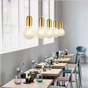 Pendant Lights Copper Glass nordic simple Modern Pendant Living Room Ceiling Lamps 1 Light Hanging Fixture Hanglamp