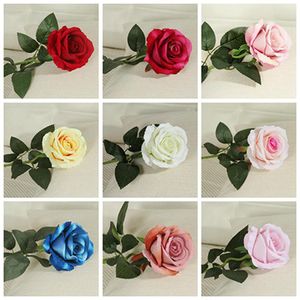 Fiori di seta artificiale Singola bella rosa peonia Bouquet fai da te Festa a casa Primavera Decorazione di nozze Matrimonio Fiore finto DH0914