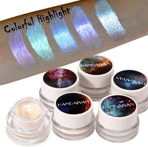 Polarized high gloss paste 5 colors Highlighters aurora rainbow eyeshadow Colorful chameleon Highlighter shimmer powder long-lasting Bronzers free ship 12