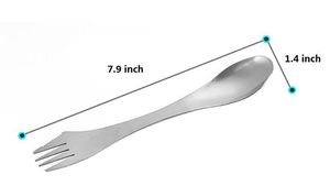 100 pz Forchetta cucchiaio spork 3 in 1 stoviglie Posate in acciaio inossidabile utensile combinato Cucina picnic all'aperto paletta/coltello/set forchetta