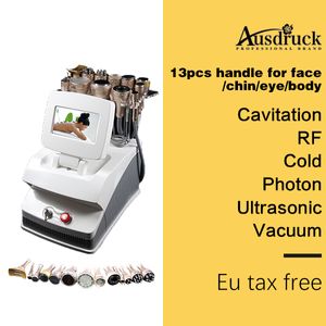 EU TAX FRE 13in1 Ultraschall Kavitation Multipolar RF Radiofrequenz Vakuumsauger LED Photon Hautpflege Fettverbrennung Gewichtsverlust Ausrüstung